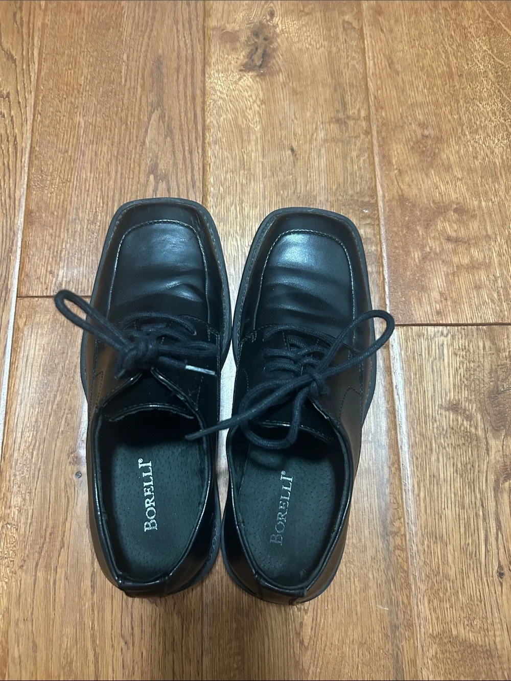 Borelli Kids Black Leather Dress Oxford Shoes